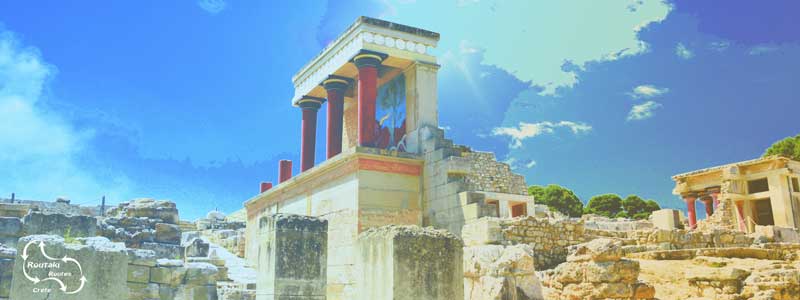 opgravingen-van-Knossos-ten-zuiden-van-Heraklion het paleis van Knossos uit de minoische tijd - gelegen ten zuiden van de hoofdstad Heraklion
