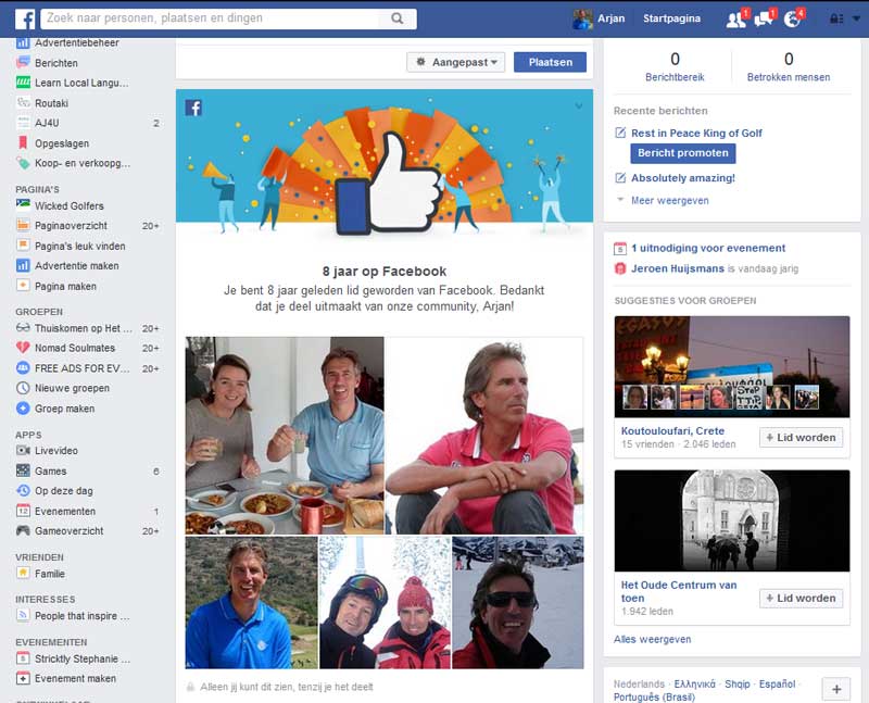 8 jaar lid van facebook