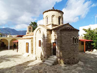 the monastery of Myriokefala photographed driving Routaki route 32.0.0