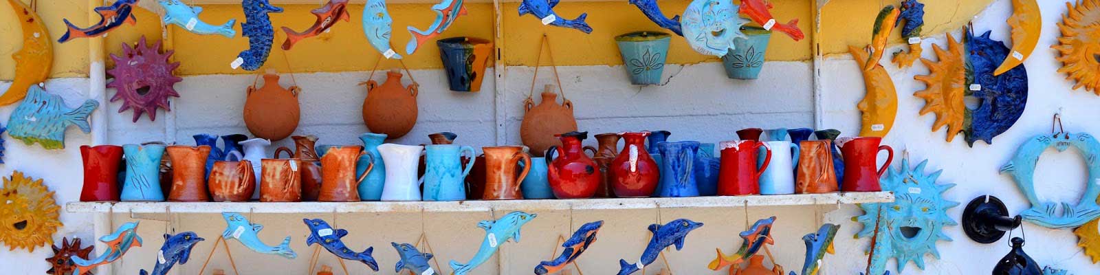 in the whole of Margarites you will see colourfull ceramics