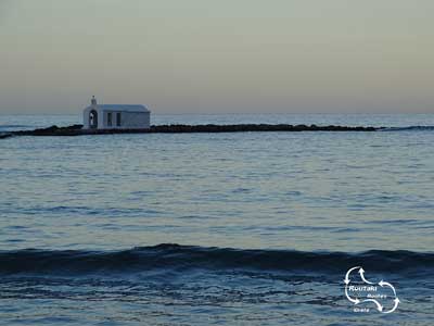 the chapel of Agios Nikolaos in the cretan waters