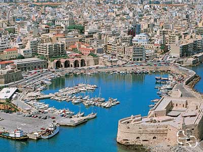 the old harbour of Iraklio from above