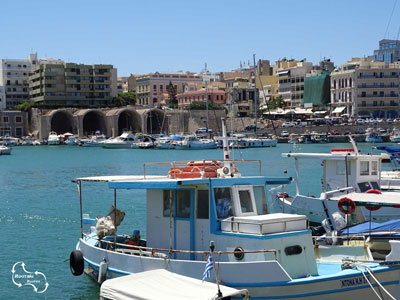 mooi uitzicht over de haven van Heraklion