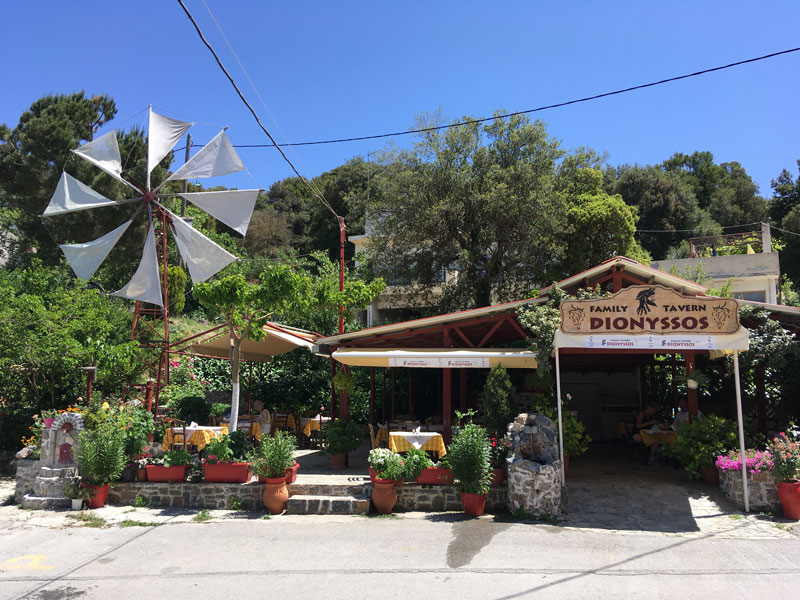 the Dyonissos tavern on the Lassithi plateau - Mr. Routaki advises to stop for a break