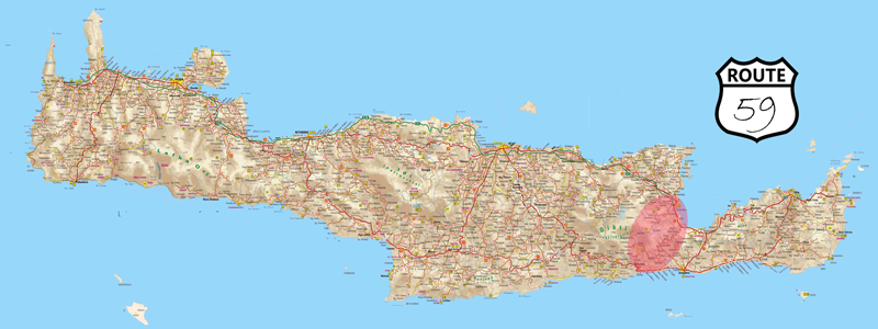 the region on Crete where this car route takes place