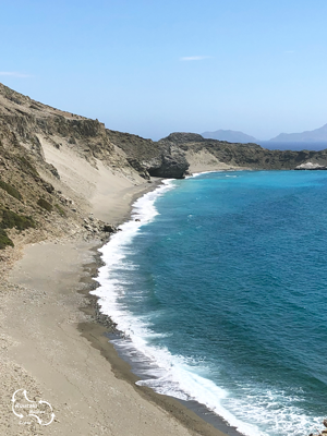 the special steep beach of Agios Pavlos