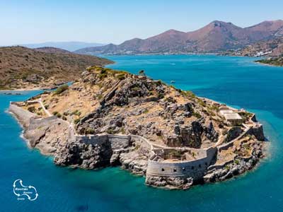 Spinalonga vanuit vogellvlucht - te bewonderen tijdens route 58