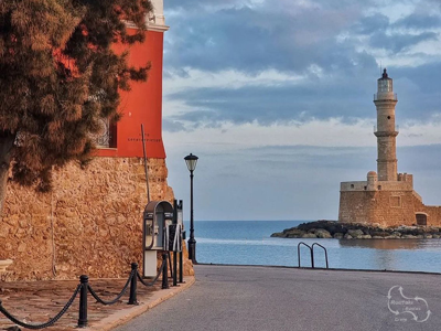 Lighthouse of Chania in the evening hours