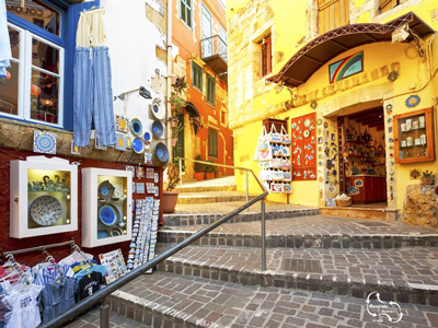 beautiful and colourful alleyways in Chania