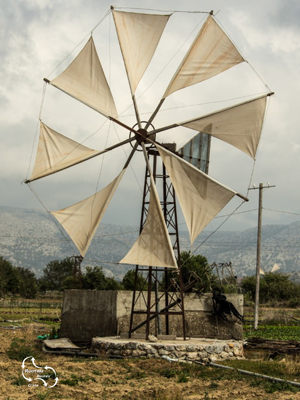 a windmill on the Lassithi plateau