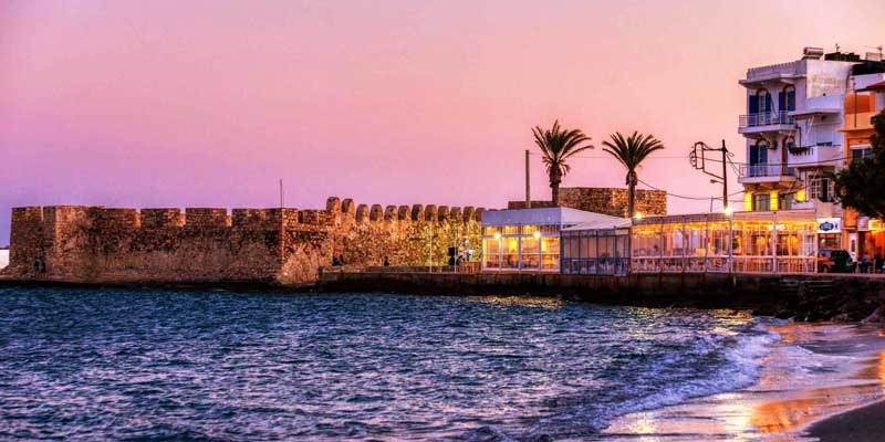 the fortress of Ierpetra during sunset