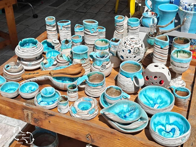 lovely home made pottery in the village of Margarites