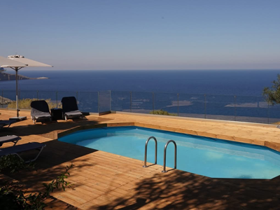 swimming pool with view over the Cretan sea